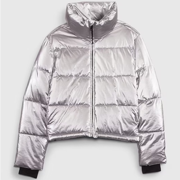 GAP Silver Puffer Jacket NWT - Picture 5 of 8